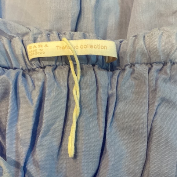 NWOT ZARA Trafaluc Collection Blue Ruffle Blouse / Dress Size Small - Picture 4 of 7
